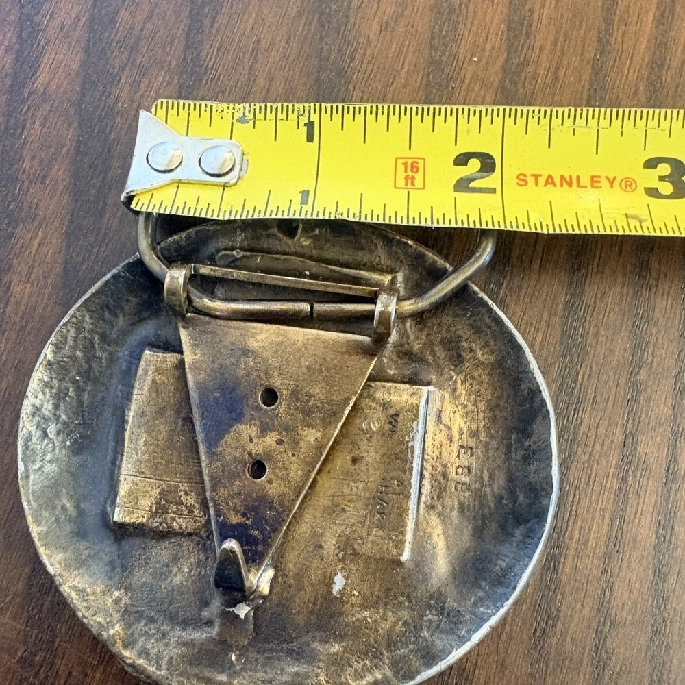Vintage Great White Shark Belt Buckle E88 Solid Brass Jaws Style USA Heavy - Picture 7 of 13
